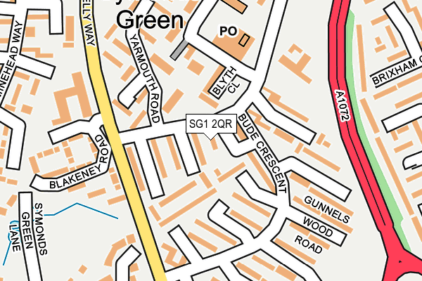 SG1 2QR map - OS OpenMap – Local (Ordnance Survey)