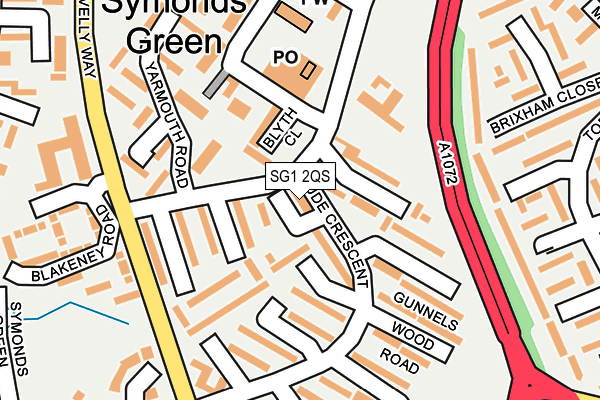 SG1 2QS map - OS OpenMap – Local (Ordnance Survey)