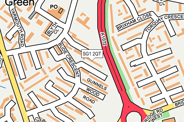 SG1 2QT map - OS OpenMap – Local (Ordnance Survey)