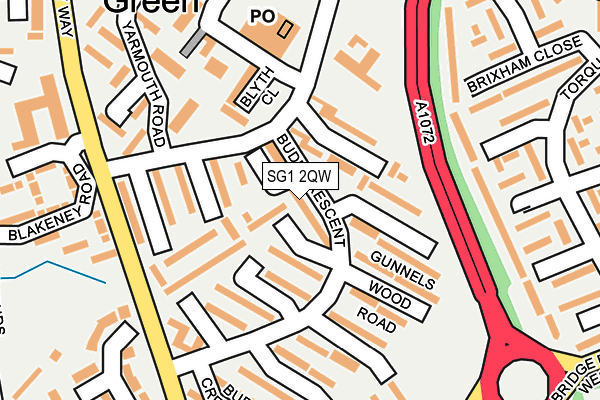 SG1 2QW map - OS OpenMap – Local (Ordnance Survey)
