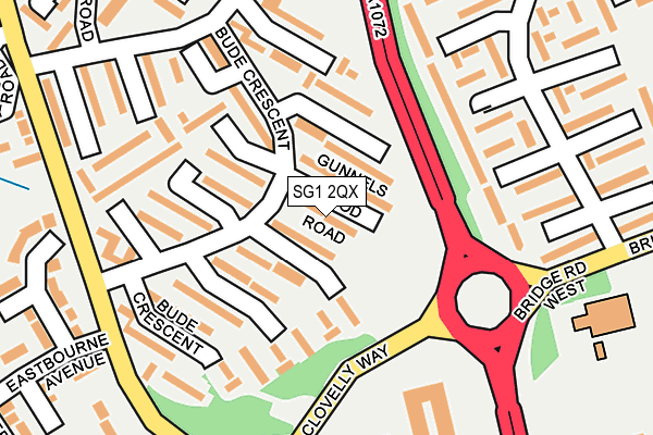 SG1 2QX map - OS OpenMap – Local (Ordnance Survey)