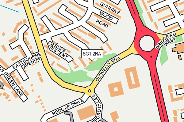 SG1 2RA map - OS OpenMap – Local (Ordnance Survey)