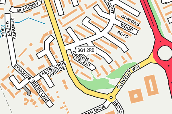 SG1 2RB map - OS OpenMap – Local (Ordnance Survey)