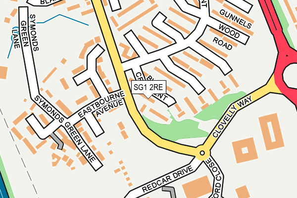 SG1 2RE map - OS OpenMap – Local (Ordnance Survey)