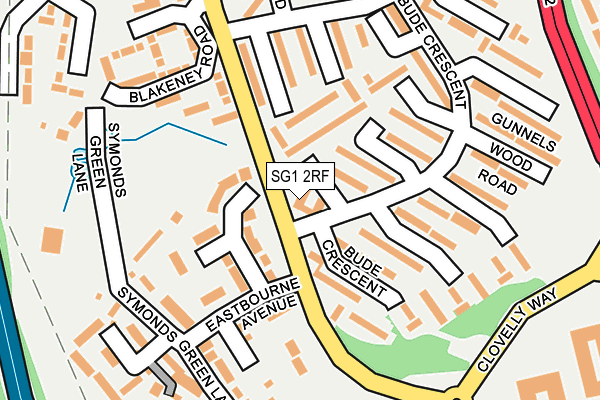 SG1 2RF map - OS OpenMap – Local (Ordnance Survey)