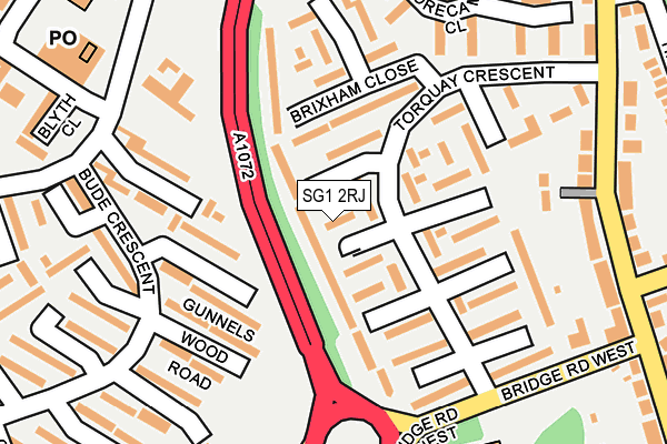 SG1 2RJ map - OS OpenMap – Local (Ordnance Survey)