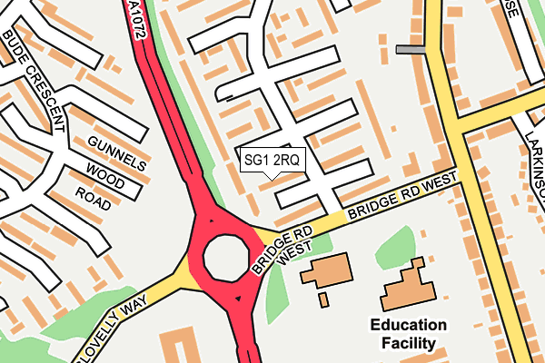 SG1 2RQ map - OS OpenMap – Local (Ordnance Survey)