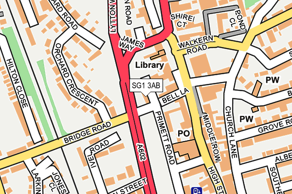 SG1 3AB map - OS OpenMap – Local (Ordnance Survey)