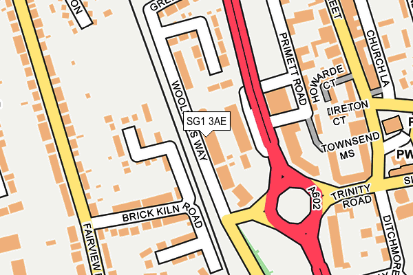 SG1 3AE map - OS OpenMap – Local (Ordnance Survey)