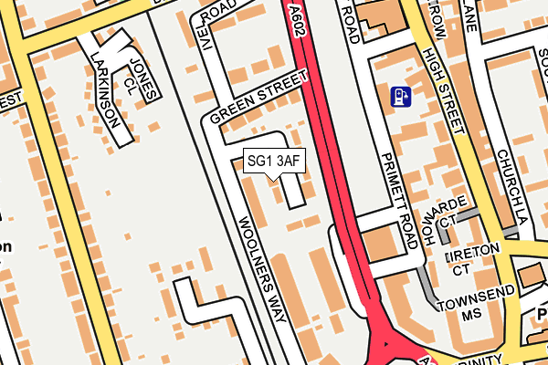 SG1 3AF map - OS OpenMap – Local (Ordnance Survey)