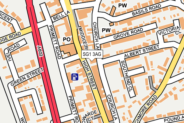 SG1 3AG map - OS OpenMap – Local (Ordnance Survey)