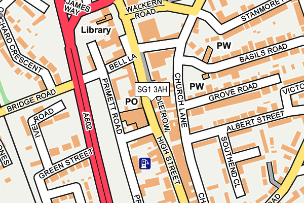 SG1 3AH map - OS OpenMap – Local (Ordnance Survey)