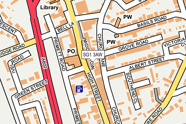 SG1 3AW map - OS OpenMap – Local (Ordnance Survey)