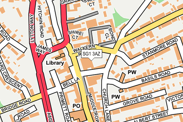 SG1 3AZ map - OS OpenMap – Local (Ordnance Survey)