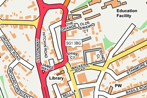 SG1 3BG map - OS OpenMap – Local (Ordnance Survey)