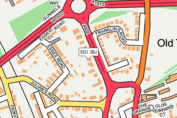 SG1 3BJ map - OS OpenMap – Local (Ordnance Survey)
