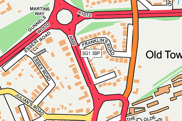 SG1 3BP map - OS OpenMap – Local (Ordnance Survey)