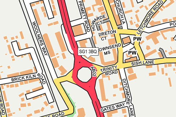 SG1 3BQ map - OS OpenMap – Local (Ordnance Survey)