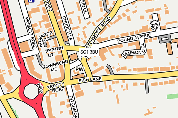 SG1 3BU map - OS OpenMap – Local (Ordnance Survey)