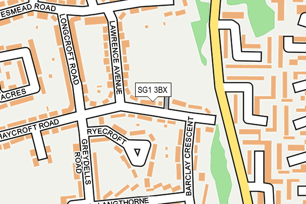 SG1 3BX map - OS OpenMap – Local (Ordnance Survey)