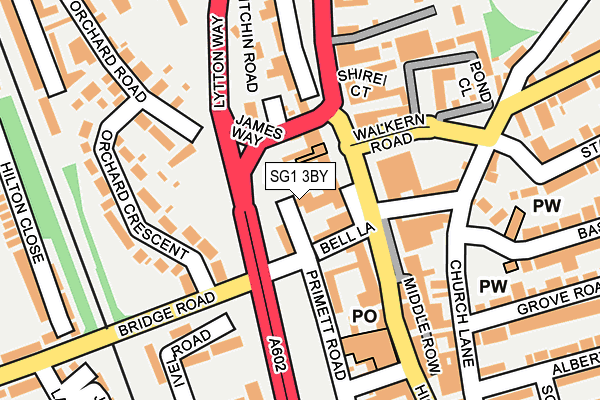 SG1 3BY map - OS OpenMap – Local (Ordnance Survey)