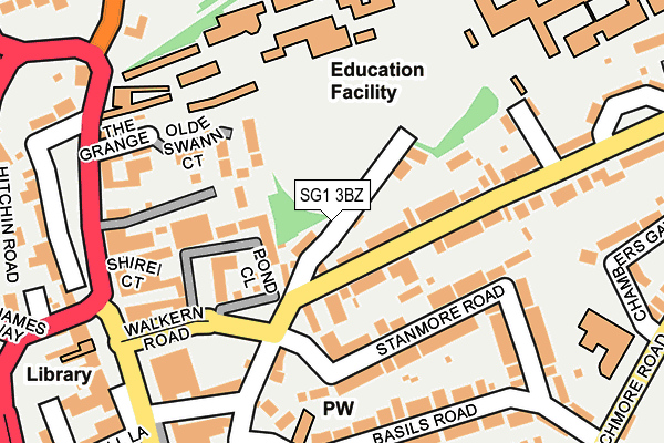 SG1 3BZ map - OS OpenMap – Local (Ordnance Survey)
