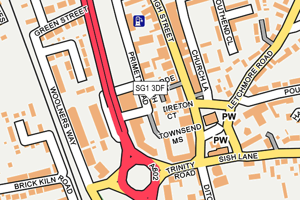 SG1 3DF map - OS OpenMap – Local (Ordnance Survey)
