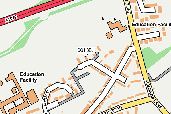 SG1 3DJ map - OS OpenMap – Local (Ordnance Survey)