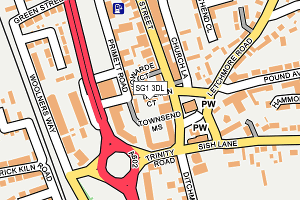 SG1 3DL map - OS OpenMap – Local (Ordnance Survey)