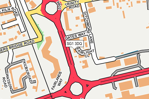 SG1 3DQ map - OS OpenMap – Local (Ordnance Survey)