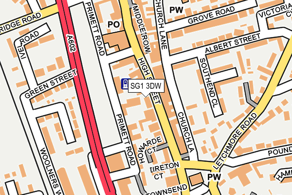 SG1 3DW map - OS OpenMap – Local (Ordnance Survey)