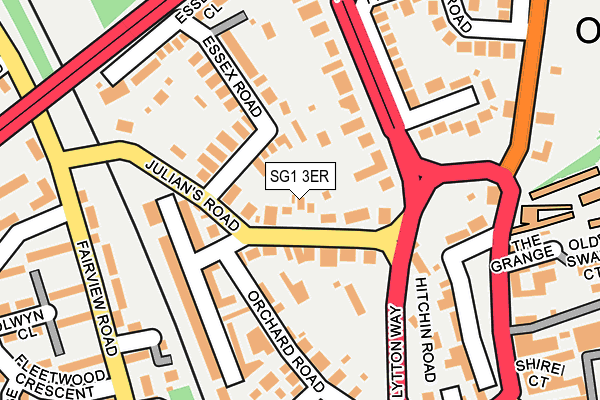 SG1 3ER map - OS OpenMap – Local (Ordnance Survey)