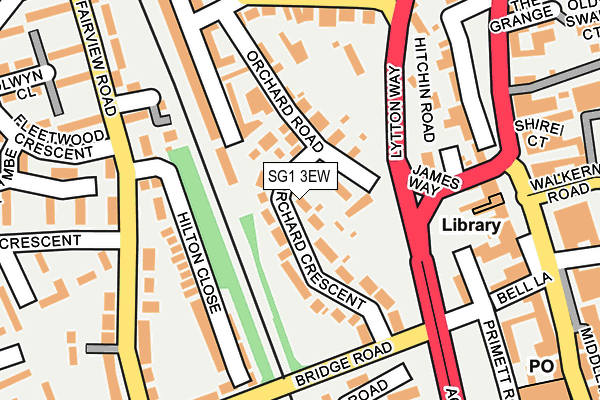SG1 3EW map - OS OpenMap – Local (Ordnance Survey)