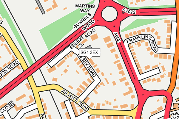 SG1 3EX map - OS OpenMap – Local (Ordnance Survey)