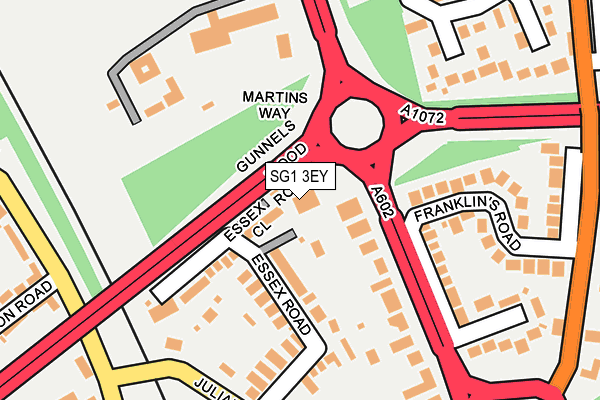 SG1 3EY map - OS OpenMap – Local (Ordnance Survey)