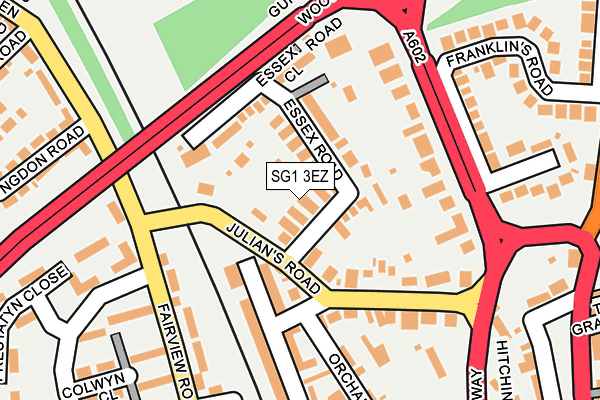 SG1 3EZ map - OS OpenMap – Local (Ordnance Survey)