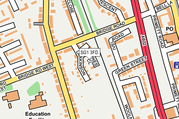 SG1 3FD map - OS OpenMap – Local (Ordnance Survey)