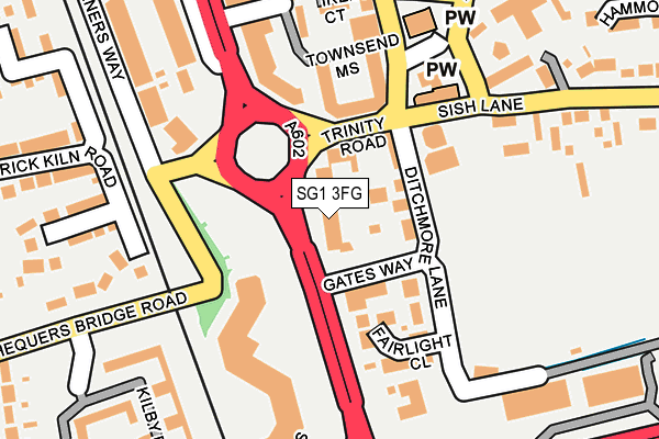 SG1 3FG map - OS OpenMap – Local (Ordnance Survey)