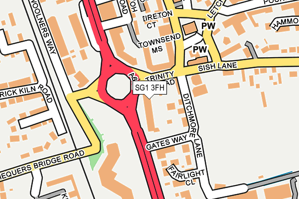 SG1 3FH map - OS OpenMap – Local (Ordnance Survey)