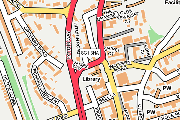 SG1 3HA map - OS OpenMap – Local (Ordnance Survey)