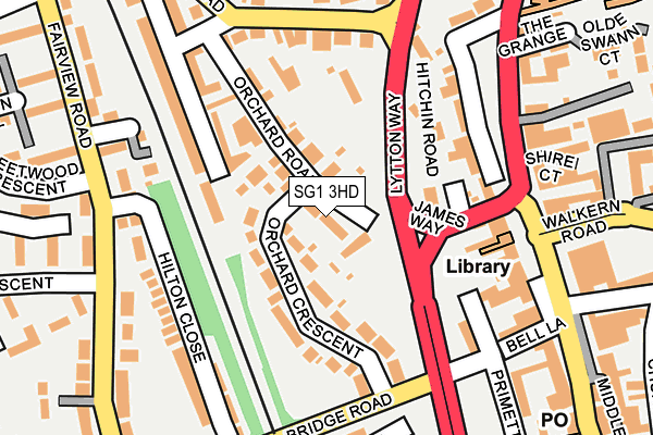 SG1 3HD map - OS OpenMap – Local (Ordnance Survey)