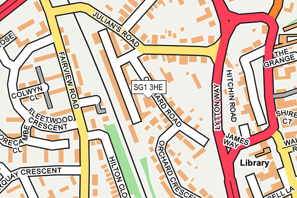 SG1 3HE map - OS OpenMap – Local (Ordnance Survey)