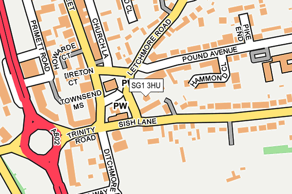 SG1 3HU map - OS OpenMap – Local (Ordnance Survey)