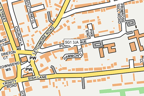 SG1 3JA map - OS OpenMap – Local (Ordnance Survey)