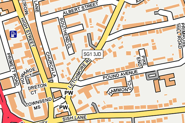 SG1 3JD map - OS OpenMap – Local (Ordnance Survey)