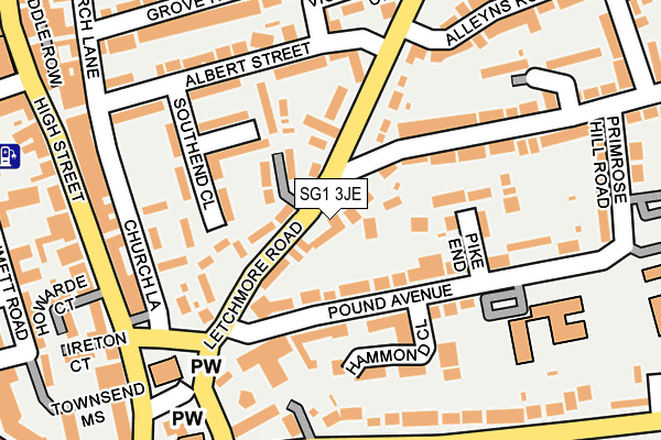 SG1 3JE map - OS OpenMap – Local (Ordnance Survey)