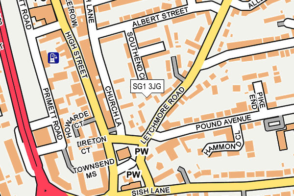 SG1 3JG map - OS OpenMap – Local (Ordnance Survey)