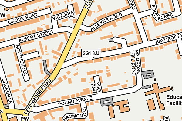 SG1 3JJ map - OS OpenMap – Local (Ordnance Survey)