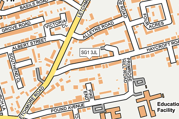 SG1 3JL map - OS OpenMap – Local (Ordnance Survey)