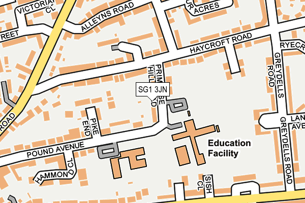 SG1 3JN map - OS OpenMap – Local (Ordnance Survey)